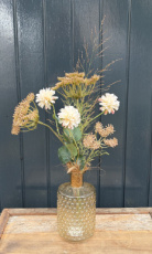2210202602 Fles met zijdenbloemen natureltint